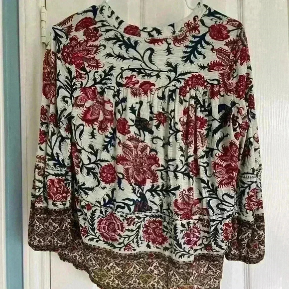 Lucky Brand Multicolor Unique Asian Design Top size small. - Picture 2 of 3